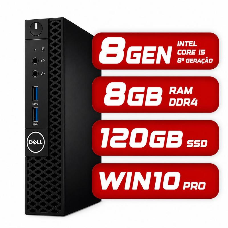 Mini PC Dell Optiplex Core i5 8500T 8GB DDR4 SSD120GB W10 Pro
